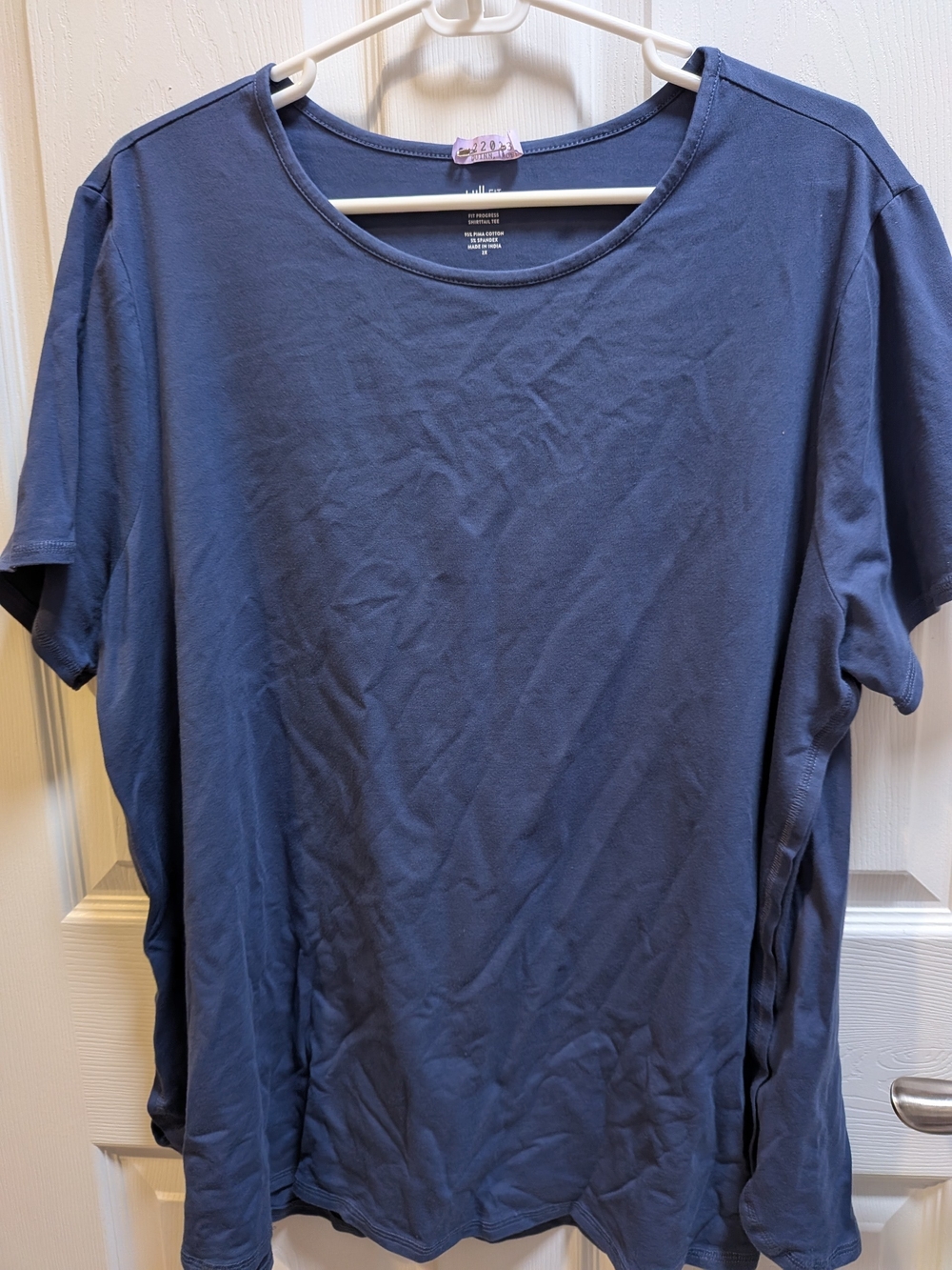 J. Jill Fit Short Sleeve Crew Tee in Slate Blue